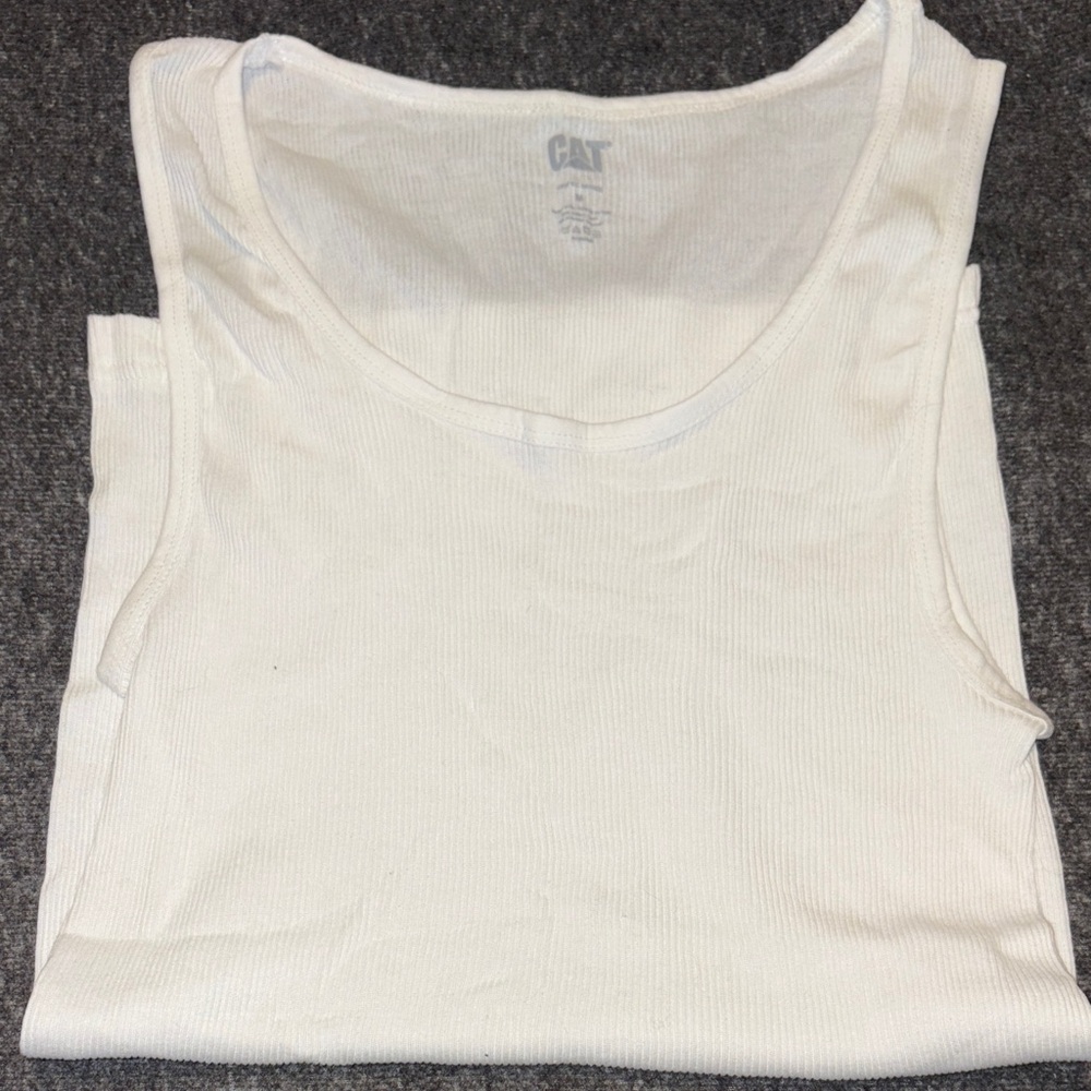 Men’s CAT White Tank Top